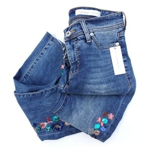 NWT Anthropologie Pilcro Sequin Floral Jeans